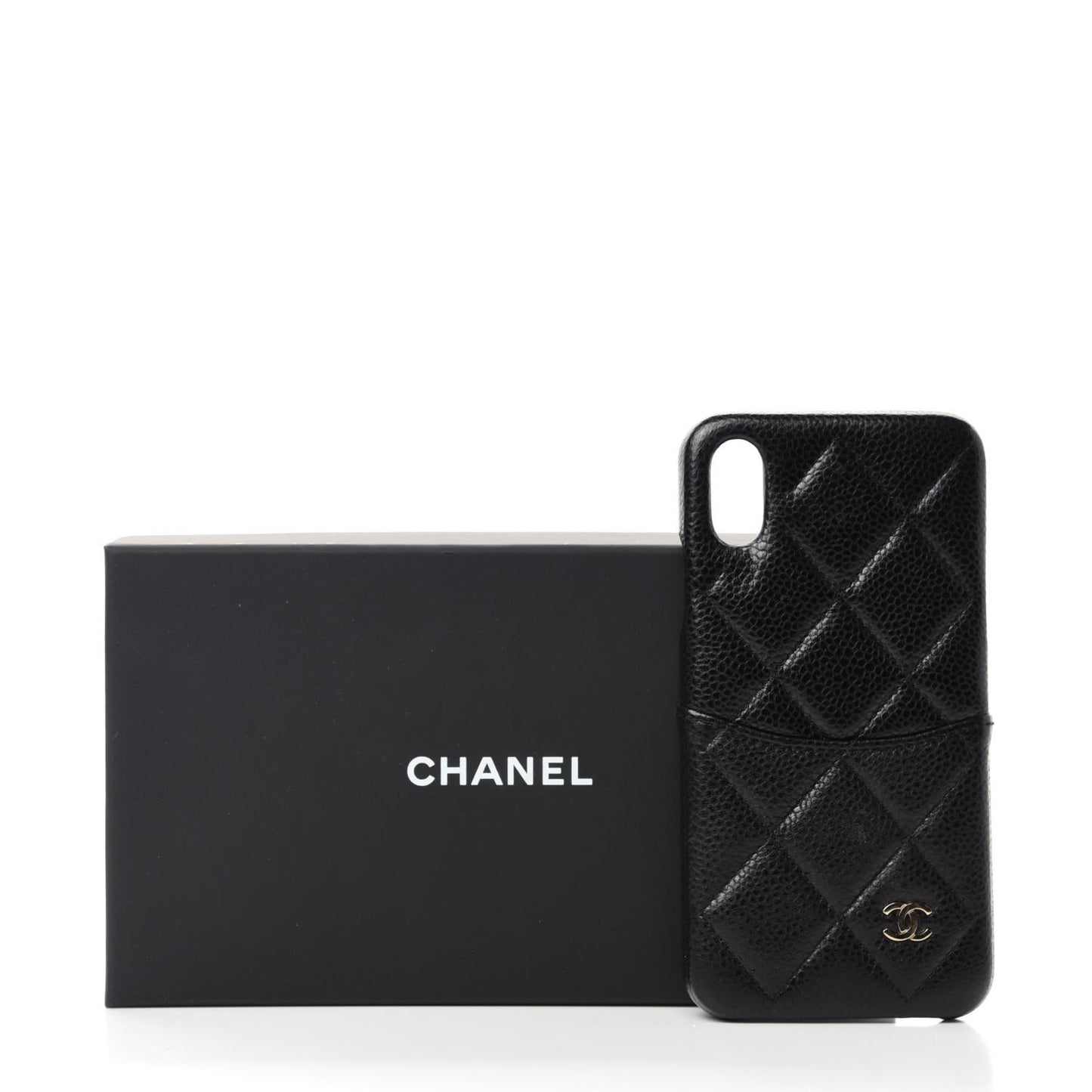 Caviar Quilted iPhone X Coco Tech Case Black