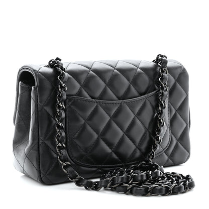Chanel Lambskin Quilted Mini Rectangular Flap So Black 3 of 11