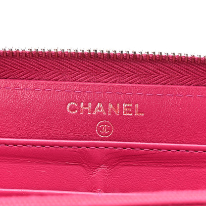 Chanel Caviar Quilted Large Gusset Zip Around Wallet Pink 6 of 8