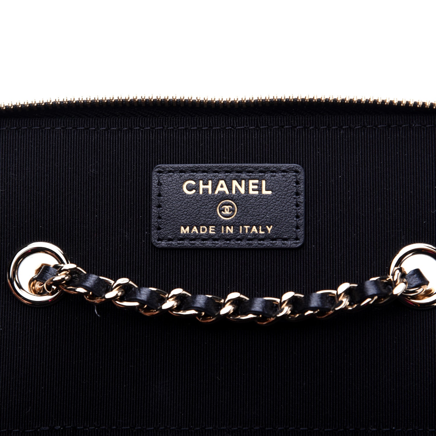 Chanel Lambskin Camellia Embossed Small Vanity Case With Chain Black 8 of 14