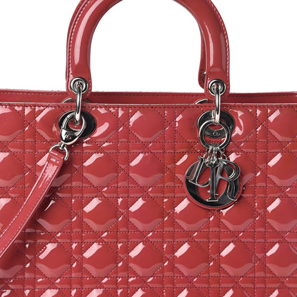 Christian Dior Patent Cannage Large Lady Dior Pink 6 of 9