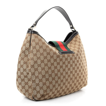 Gucci Monogram Large New Ladies Web Hobo Dark Brown 3 of 9
