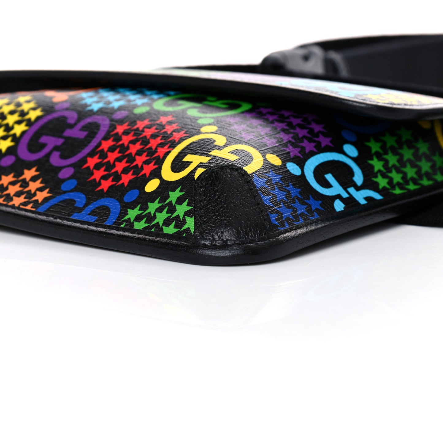 GG Supreme Monogram Psychedelic Slim Belt Bag Black