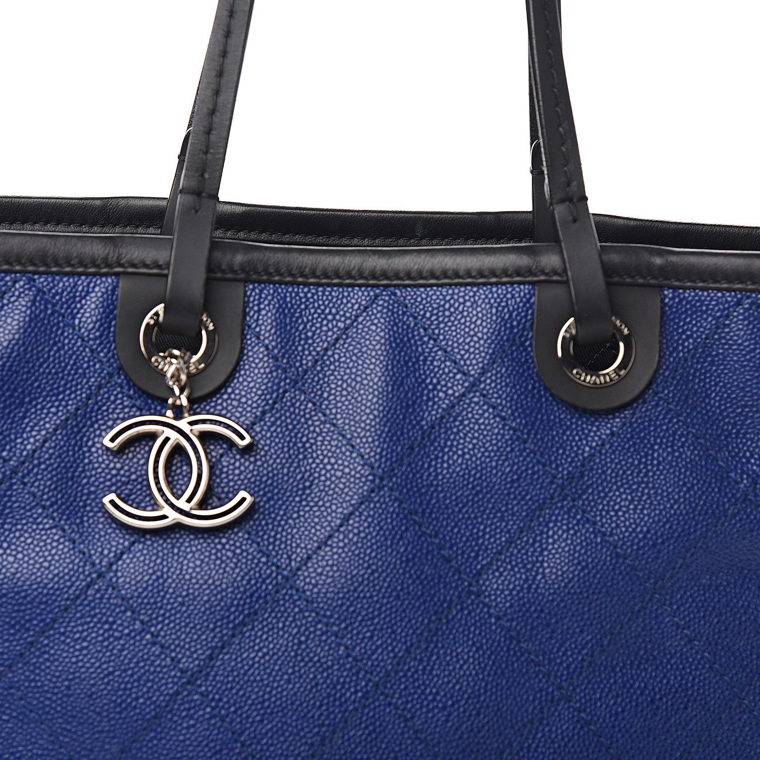 Chanel Grained Calfskin Shopping Fever Tote Blue 11 of 12