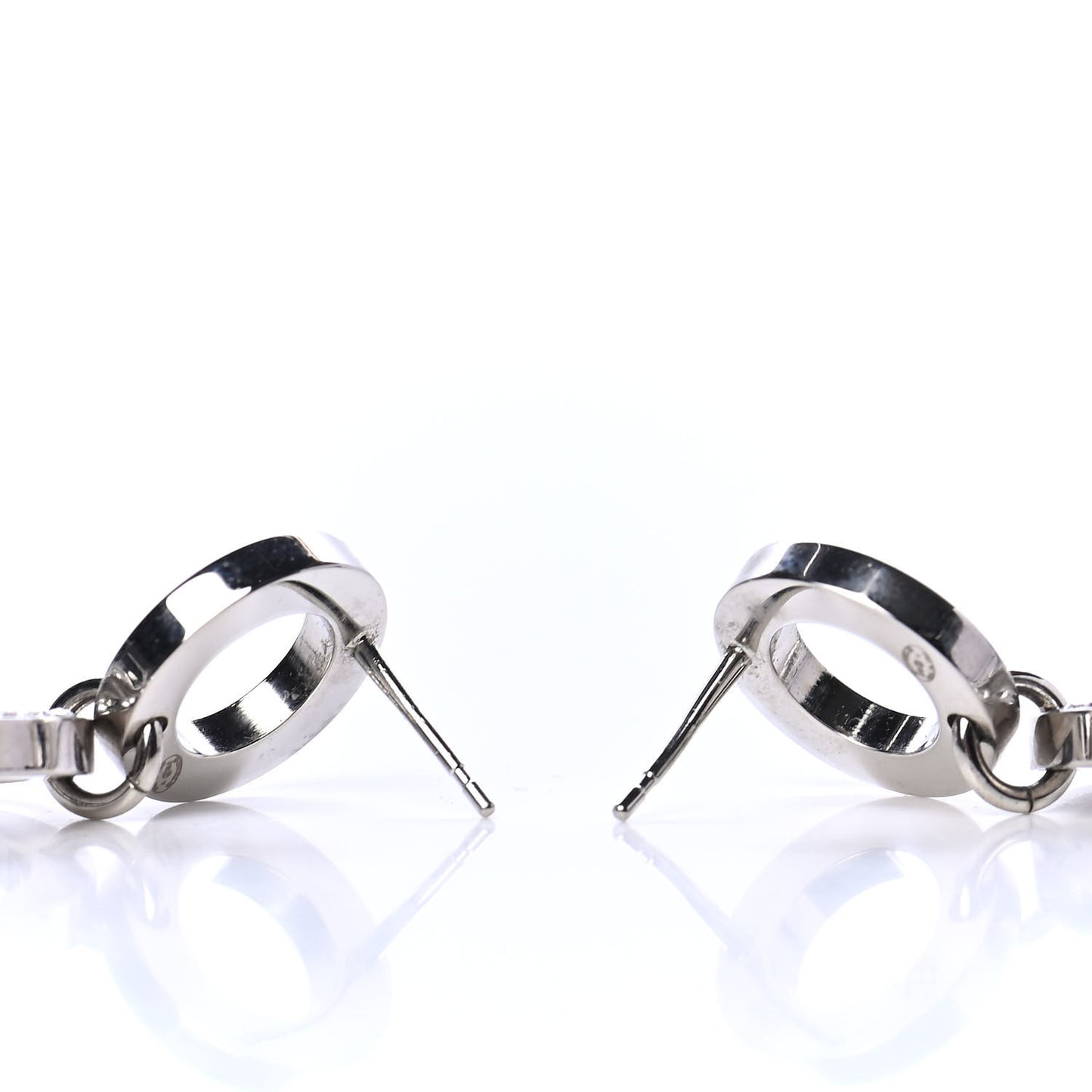 Crystal CC Drop Earrings Silver