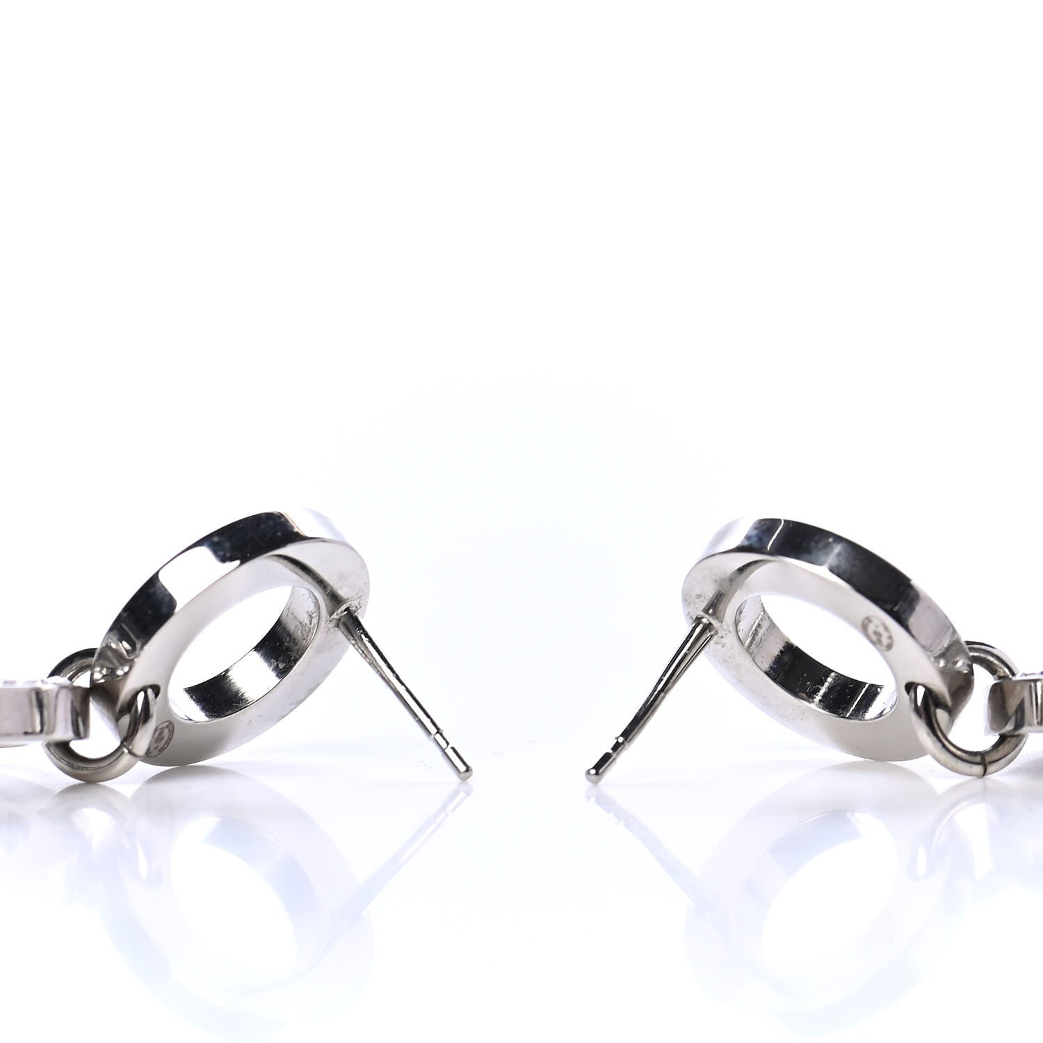 Chanel Crystal CC Drop Earrings Silver 3 of 4
