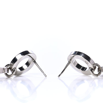 Chanel Crystal CC Drop Earrings Silver 3 of 4