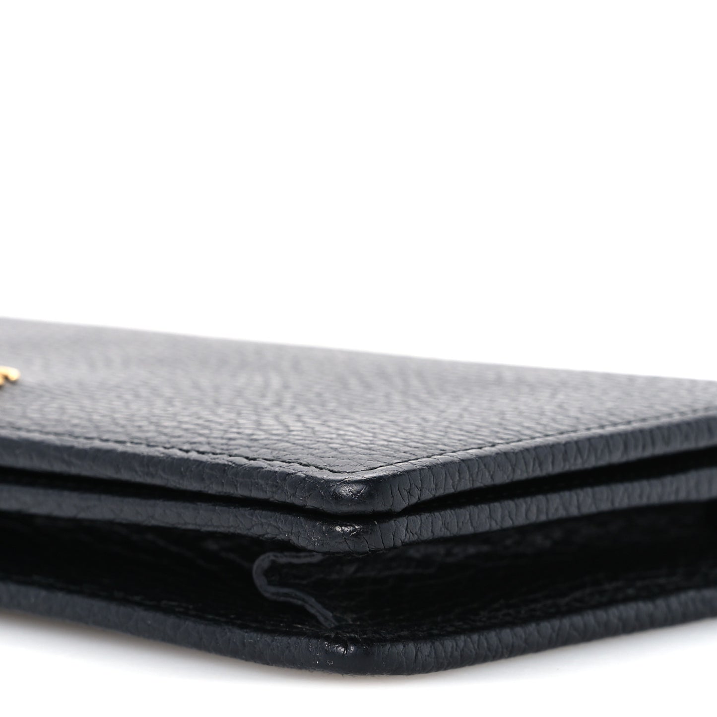Calfskin Mini GG Marmont Chain Wallet Black