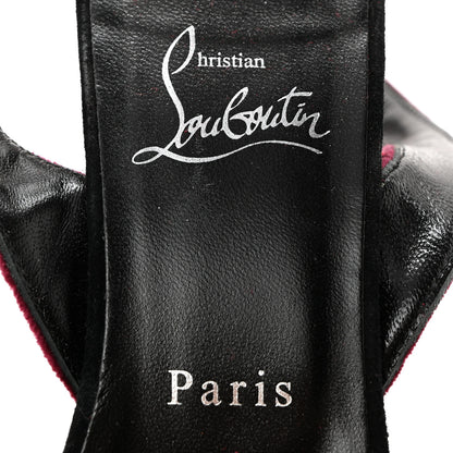Christian Louboutin Velvet Super Yaz Pearl 160 Sandals 40 Galata Black 6 of 8