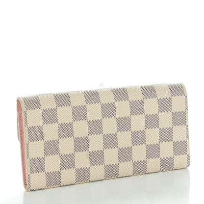 Louis Vuitton Damier Azur Emilie Wallet Rose Ballerine 3 of 8