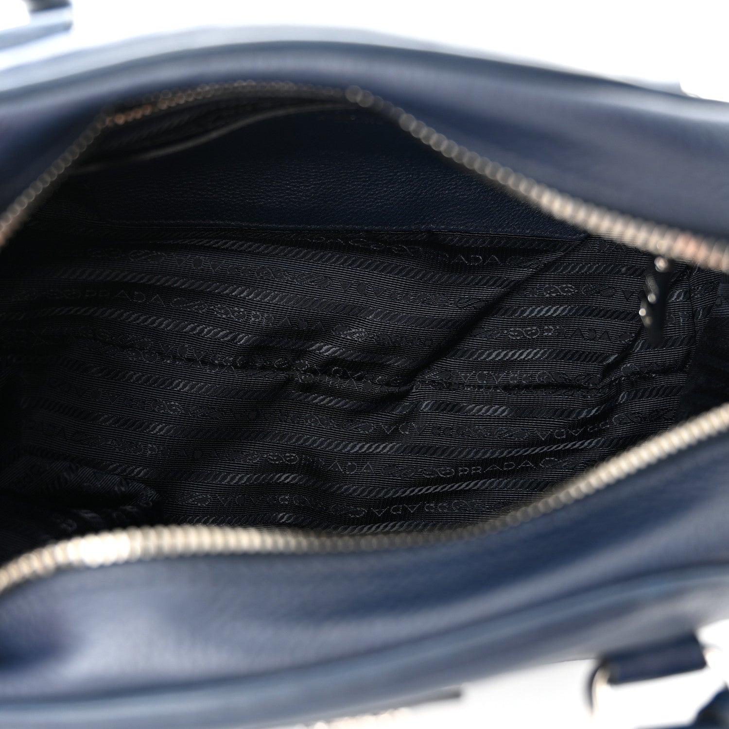 Prada Vitello Daino Bowling Bag Baltico 5 of 9