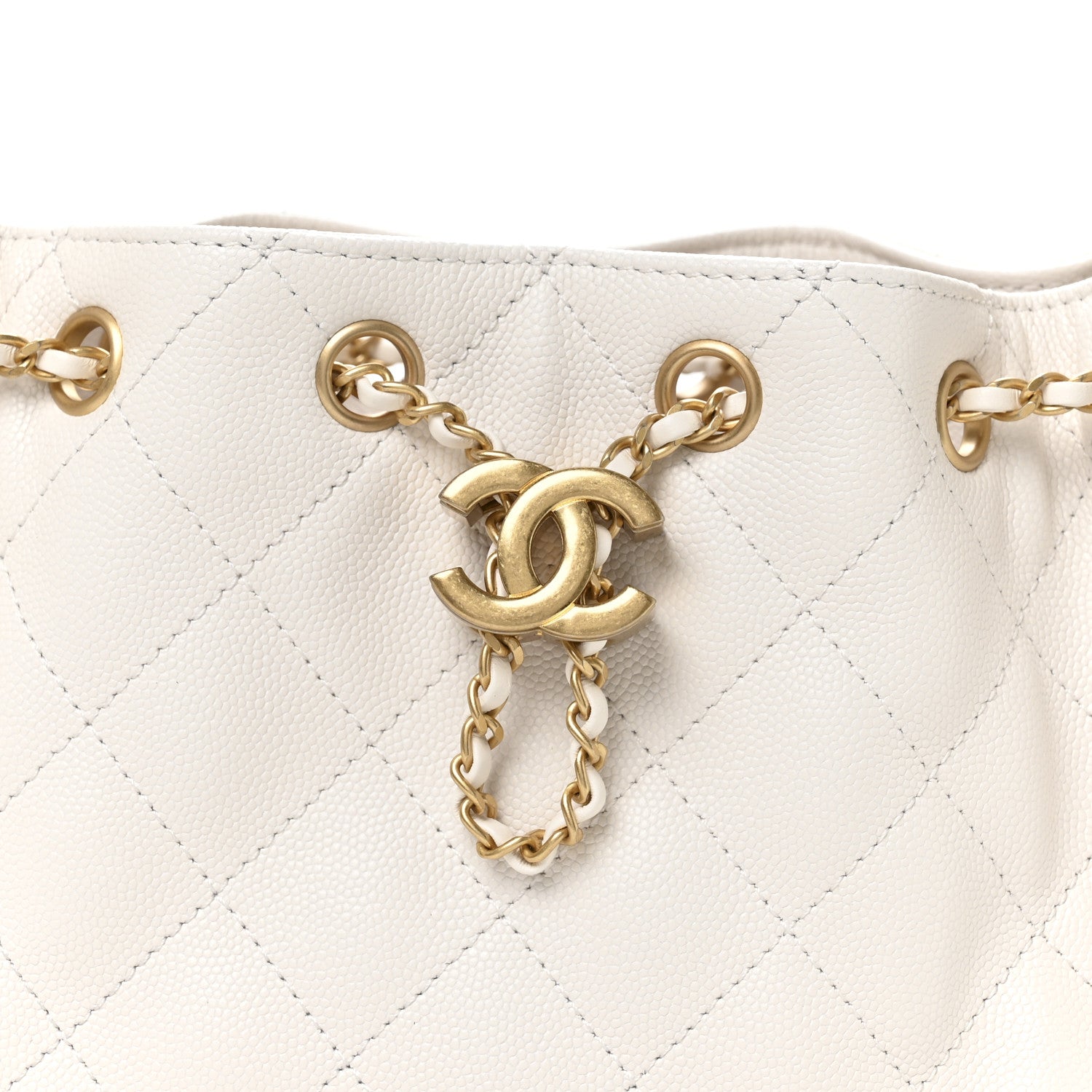 Chanel Caviar Quilted Mini Chanel 25 Handbag White 14 of 21