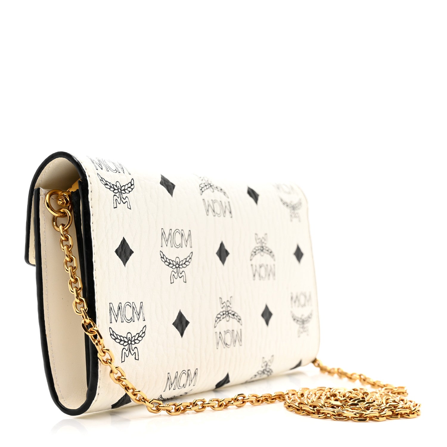 MCM Visetos Large Patricia Wallet On Chain White 2 of 9