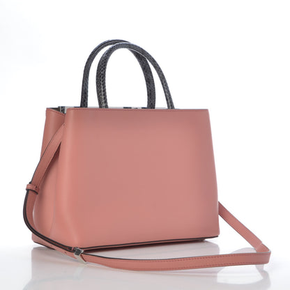 Fendi Vitello Dolce Elaphe Monster Petite 2Jours Tote Bois de Rose Naturale 3 of 6