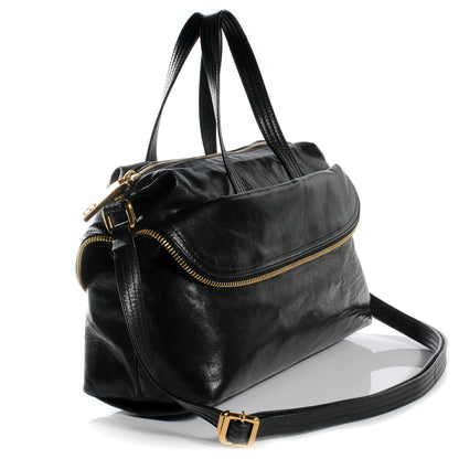 Fendi Goatskin Zip It Satchel Black 3 of 7
