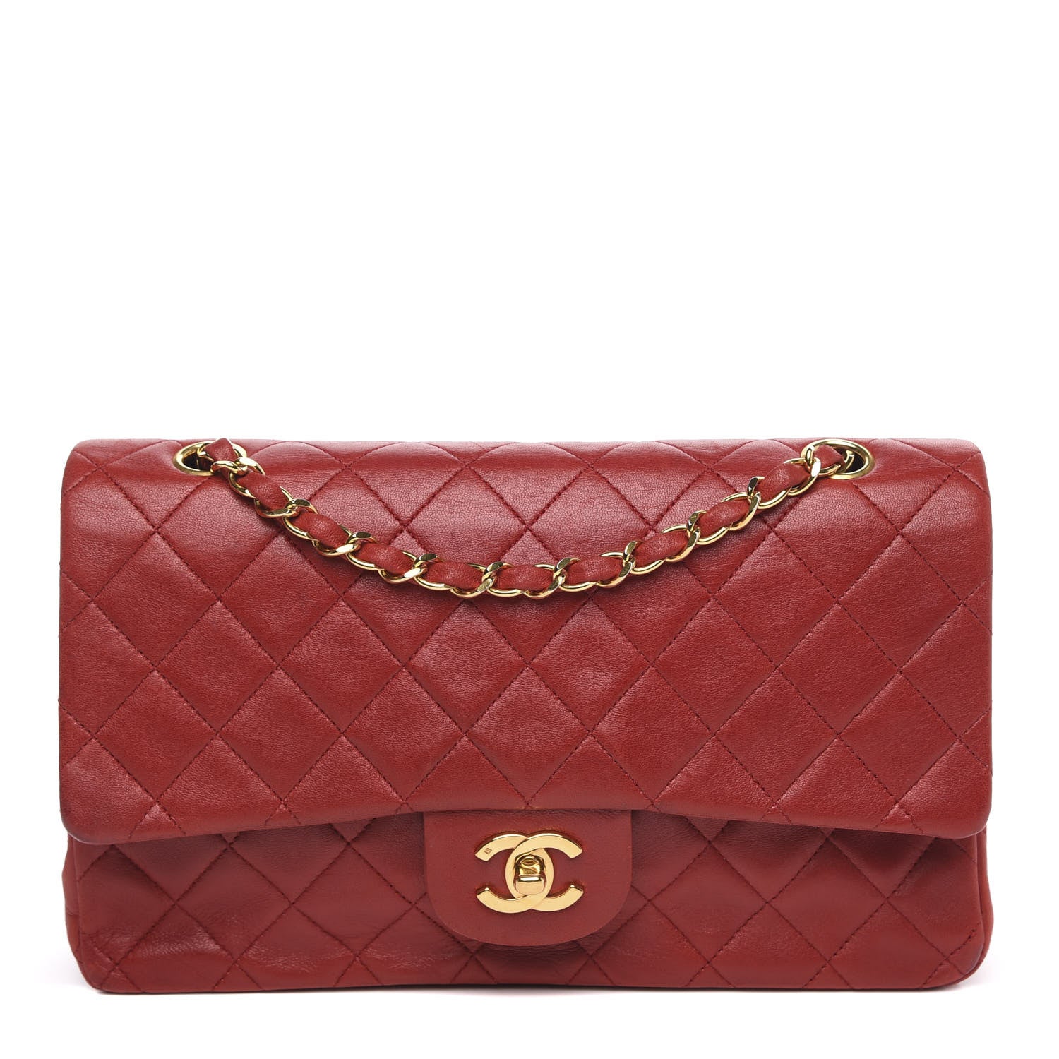 Chanel Lambskin Quilted Medium Double Flap Red 1 of 17