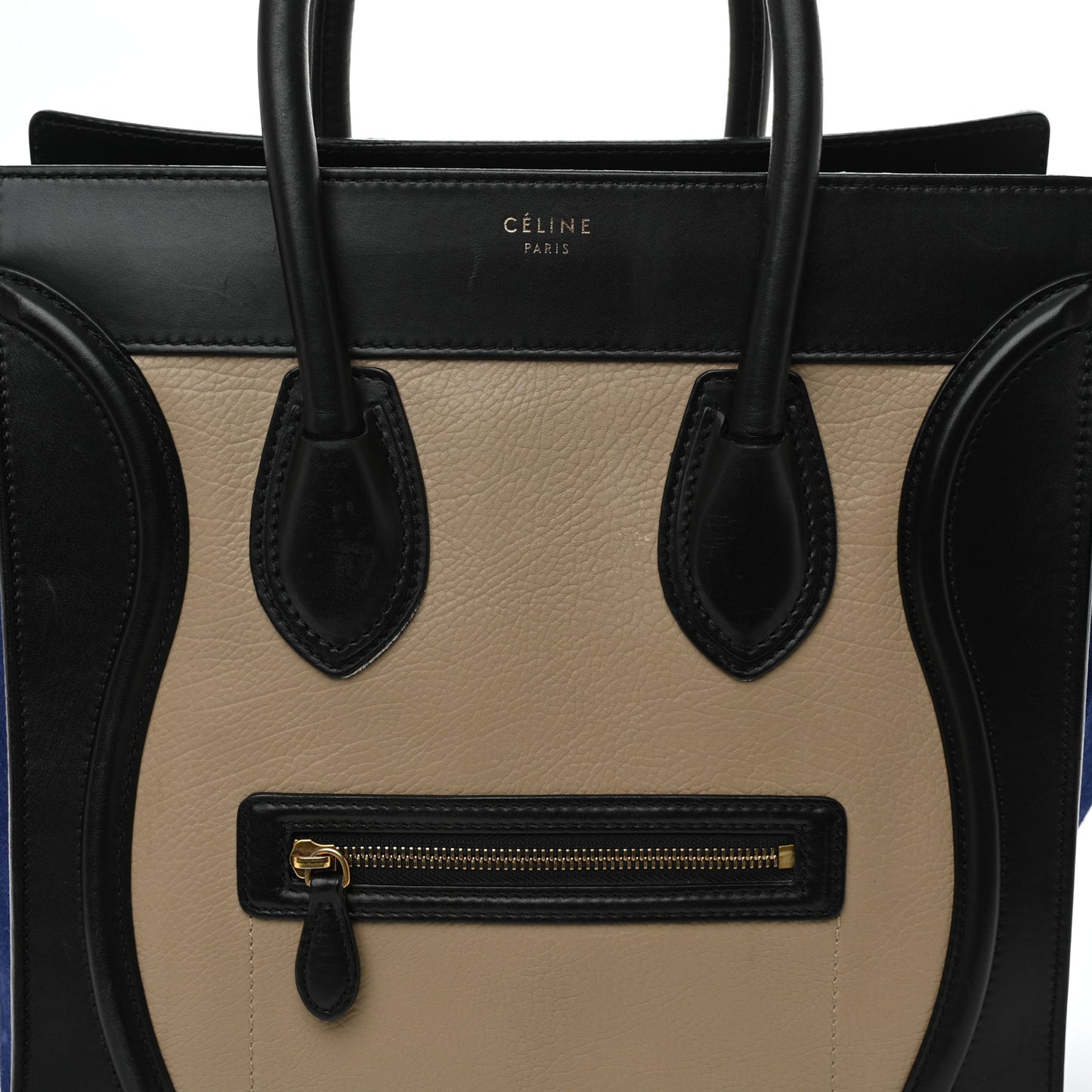 Elephant Calfskin Suede Mini Tri-Color Luggage Sand