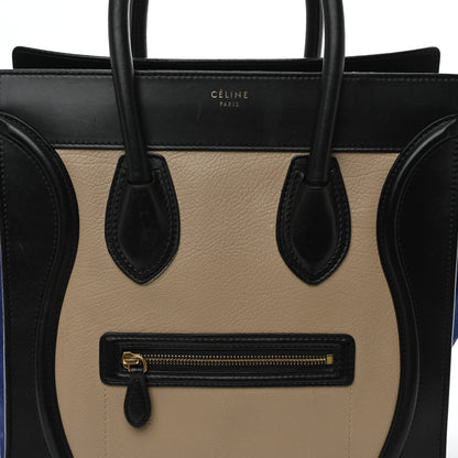 Celine Elephant Calfskin Suede Mini Tri-Color Luggage Sand 7 of 13