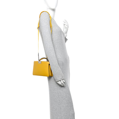 Fendi Cuoio Romano Vitello Cover Bi-Color Peekaboo I See U X Cross Satchel Sunflower Pietra Mimosa 3 of 23