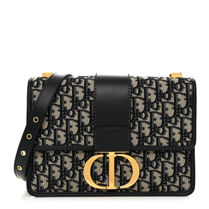 Christian Dior Oblique 30 Montaigne Flap Bag Blue 1 of 9