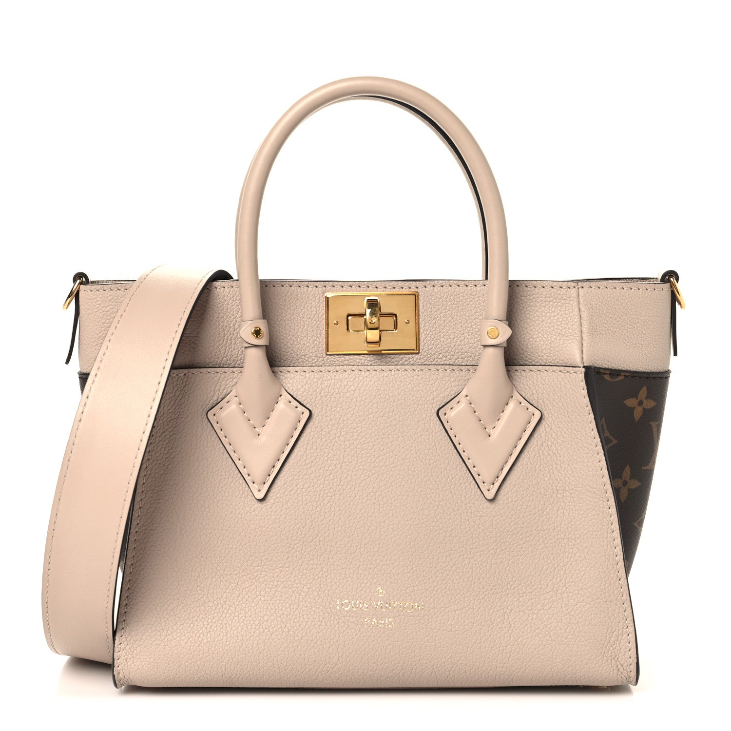 Louis Vuitton Calfskin Monogram On My Side PM Greige 1 of 12