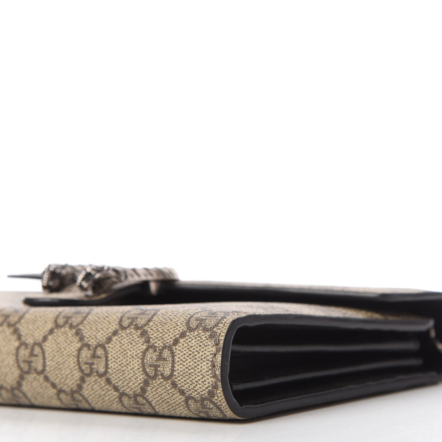 GG Supreme Monogram Mini Dionysus Chain Wallet Beige Black