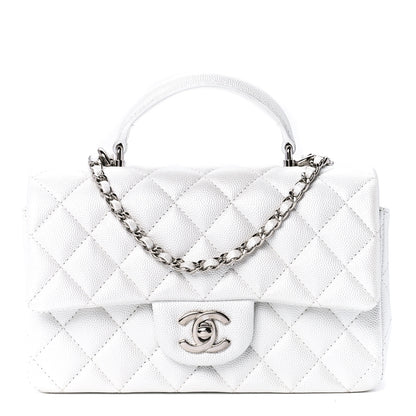 Chanel Iridescent Caviar Quilted Mini Top Handle Rectangular Flap White 1 of 13