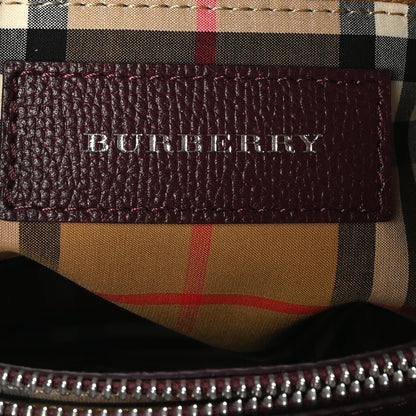 Burberry Grainy Calfskin House Check Medium Banner Tote Mahogany Red 6 of 11