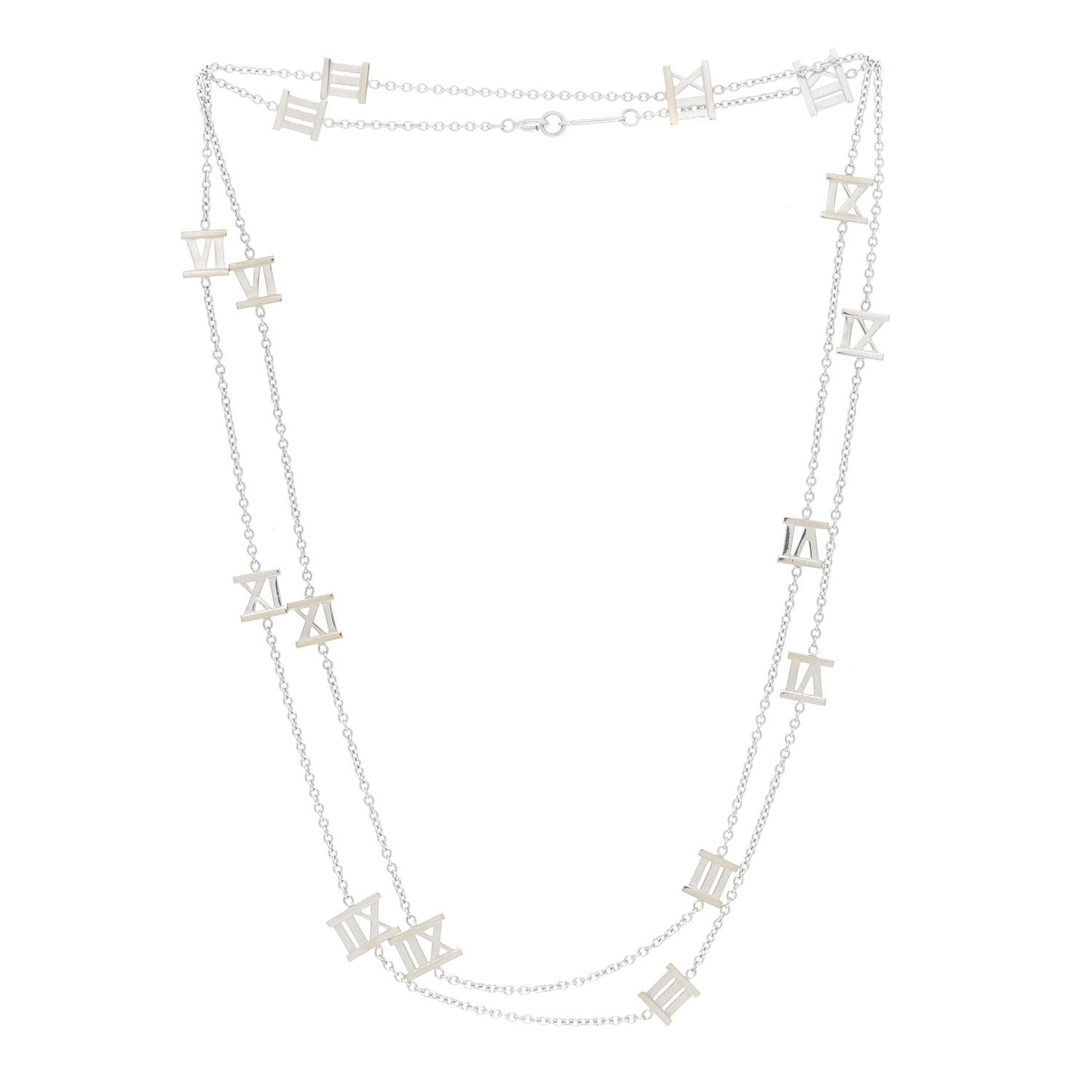 Tiffany 18K White Gold Atlas Station Necklace 3 of 4
