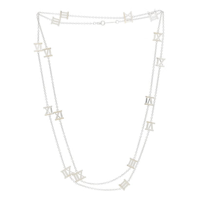 Tiffany 18K White Gold Atlas Station Necklace 3 of 4