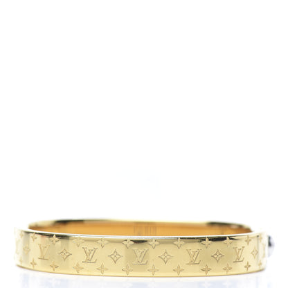 Louis Vuitton Brass Monogram Nanogram Cuff S Gold 3 of 7