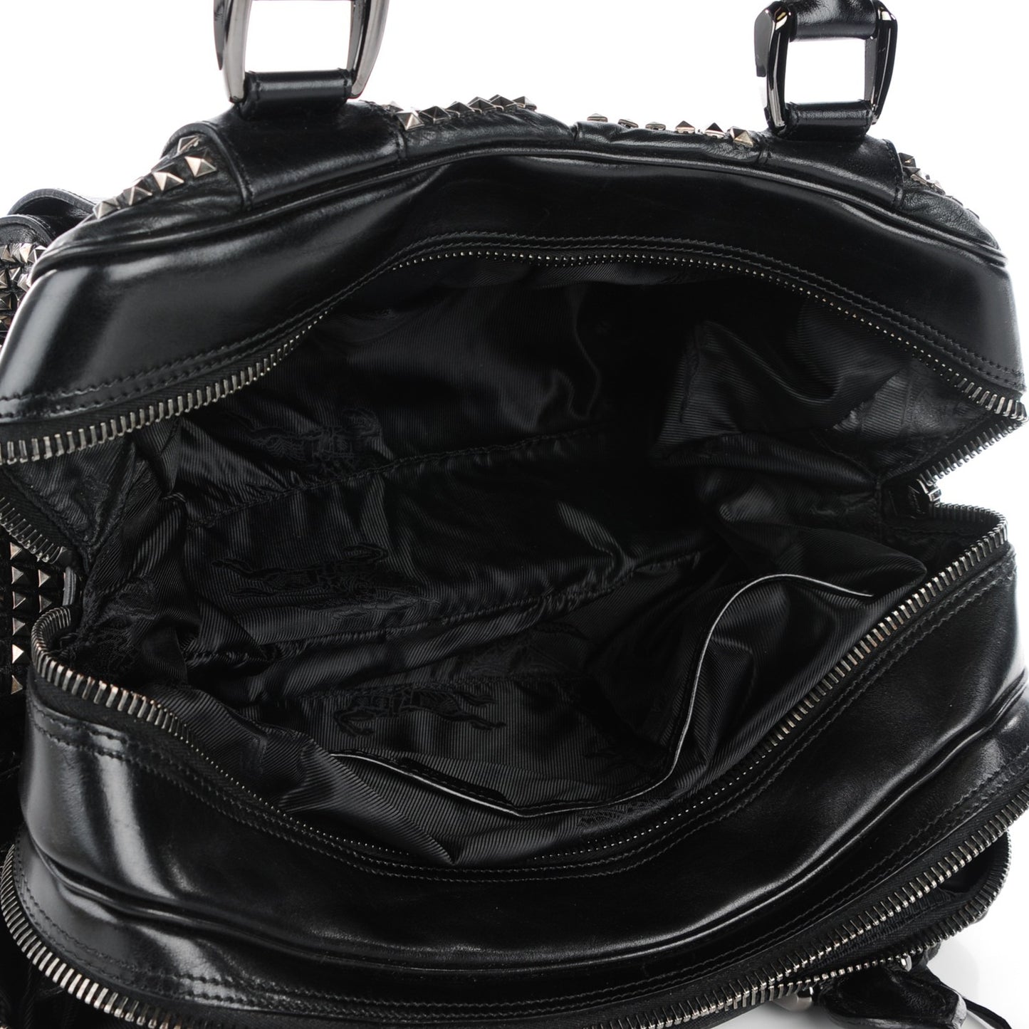 Prorsum Calfskin Studded Knight Satchel Black