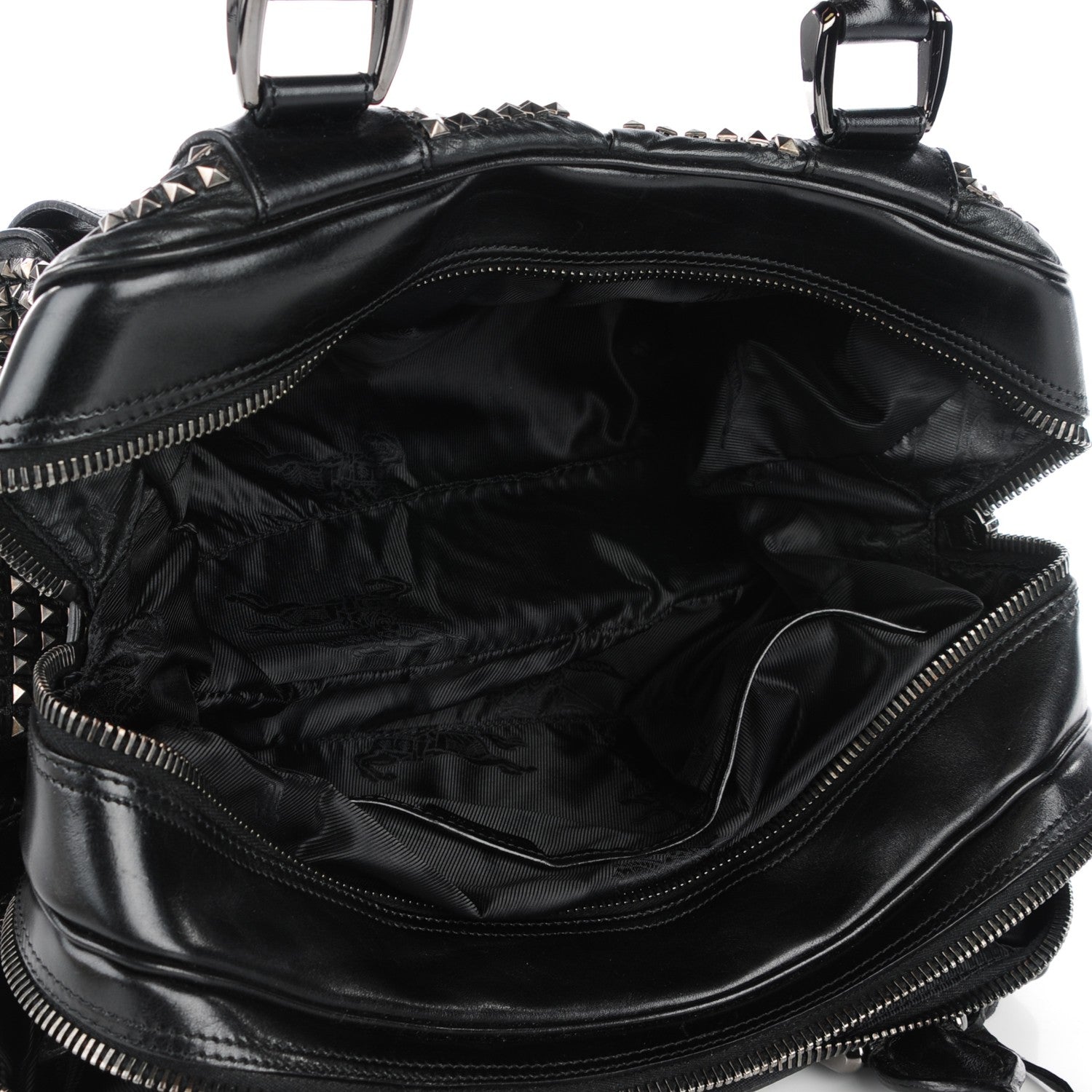 Burberry Prorsum Calfskin Studded Knight Satchel Black 5 of 8