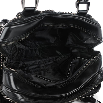Burberry Prorsum Calfskin Studded Knight Satchel Black 5 of 8