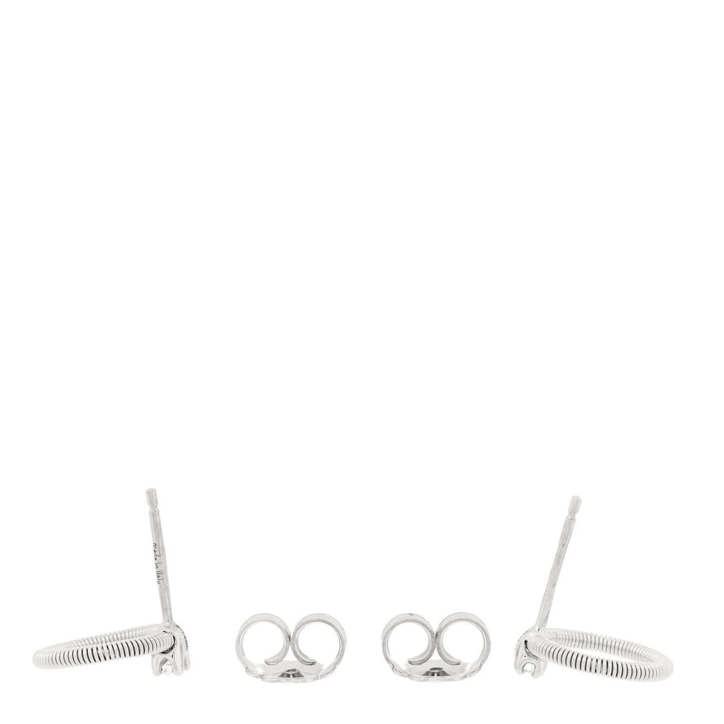 18K White Gold Diamond Bi49 Circle Drop Earrings