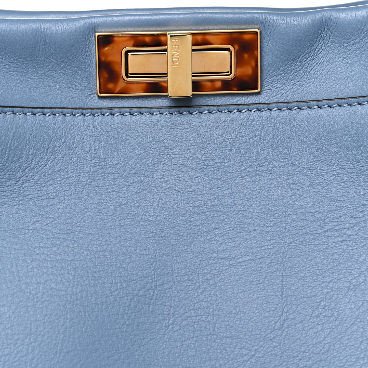 Fendi Vitello Seta Plexiglass Tortoise Large Peekaboo Iconic Satchel Ceruleo 9 of 11