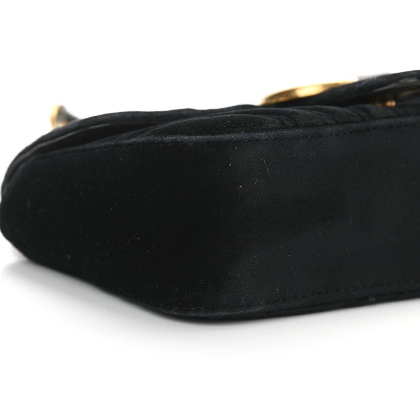 Velvet Matelasse Mini GG Marmont Shoulder Bag Black
