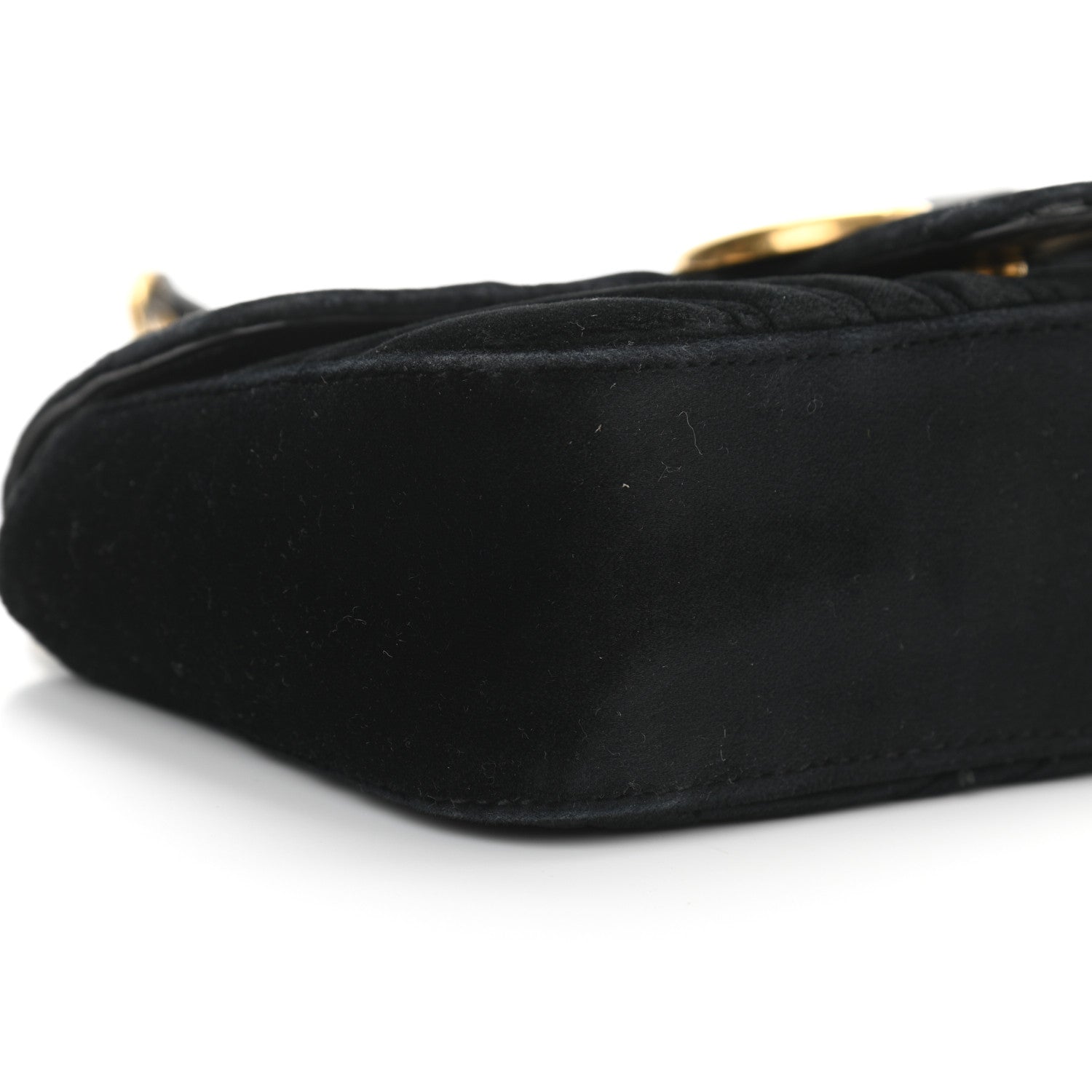 Gucci Velvet Matelasse Mini GG Marmont Shoulder Bag Black 9 of 16