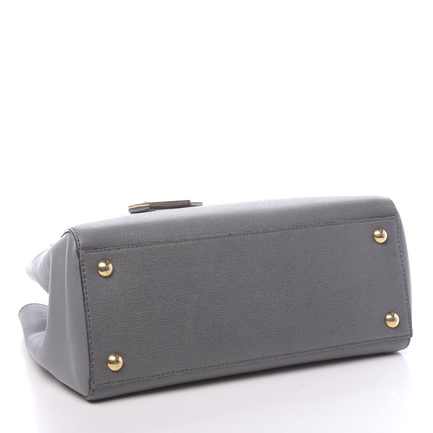 Fendi Vitello Elite Petite 2Jours Tote Grigio Grigio Chiaro 4 of 16
