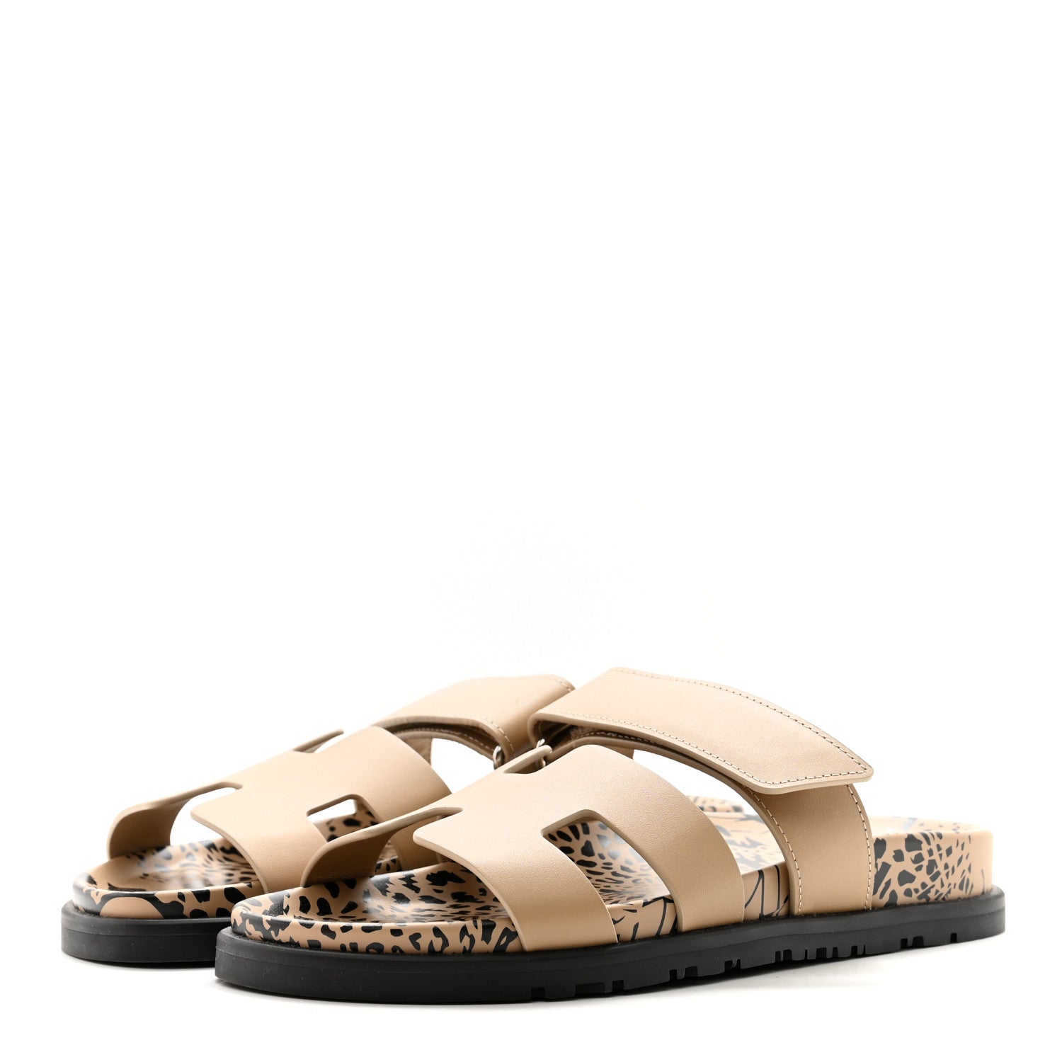 Hermes Calfskin Womens Chypre Sandals 35 Beige Argile 3 of 8