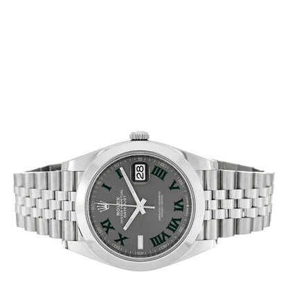 Rolex Stainless Steel 41mm Oyster Perpetual Wimbledon Datejust Watch Slate 126300 2 of 5
