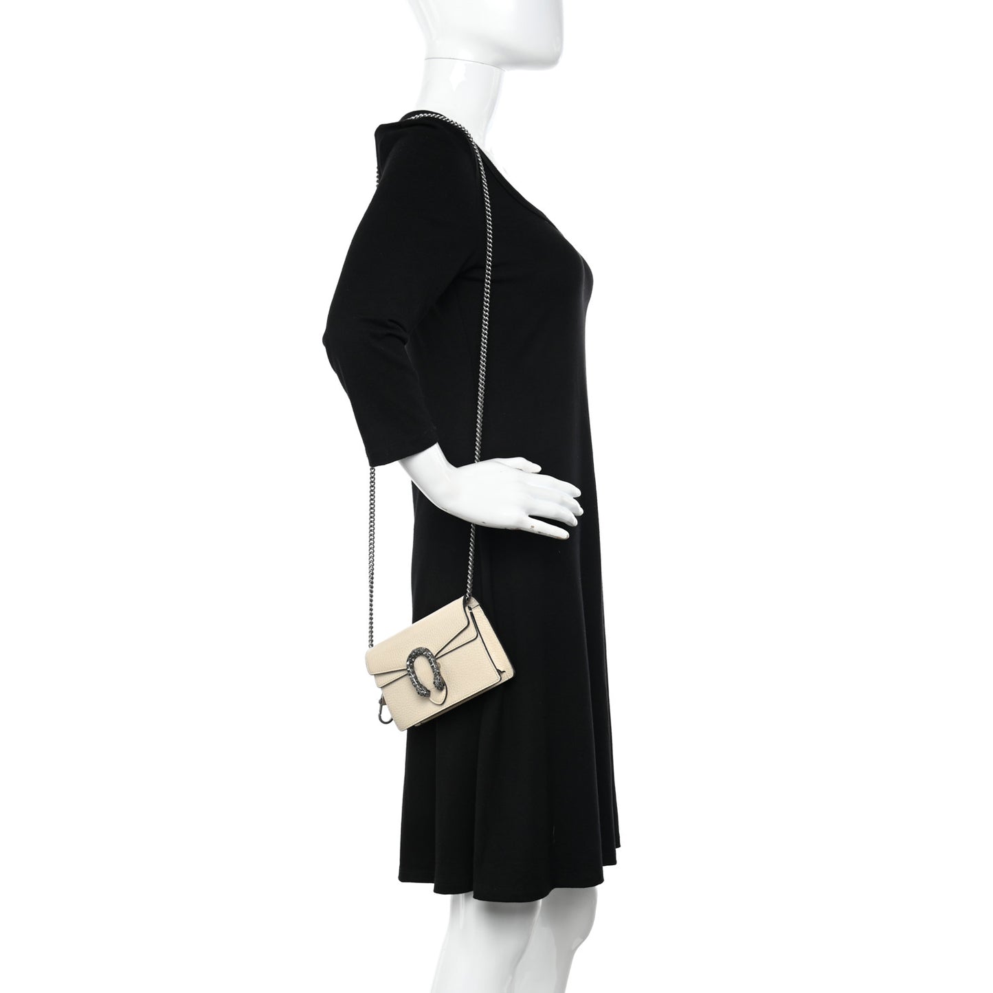 Dollar Calfskin Crystal Super Mini Dionysus Shoulder Bag Mystic White Black Diamond