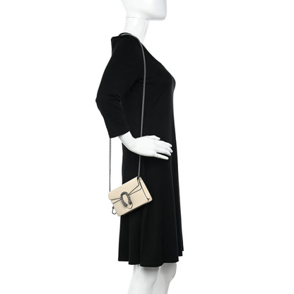 Gucci Dollar Calfskin Crystal Super Mini Dionysus Shoulder Bag Mystic White Black Diamond 2 of 11