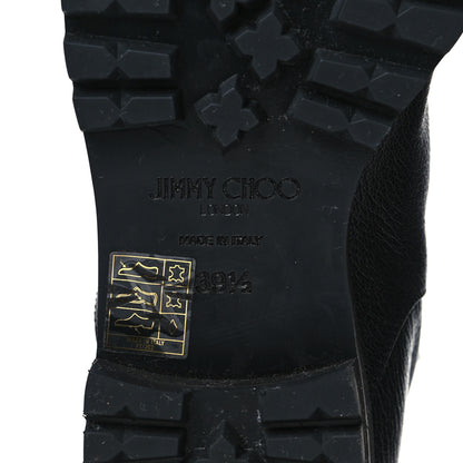 Jimmy Choo Calfskin Fur Boots 39.5 Black 6 of 7