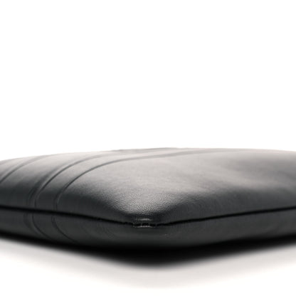 Christian Dior Calfskin Embossed Logo Zip Clutch Black 8 of 9