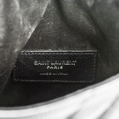 Saint Laurent Sheepskin Matelasse Chevron Fringe Small Monogram Anita Crossbody Bag Black 6 of 6