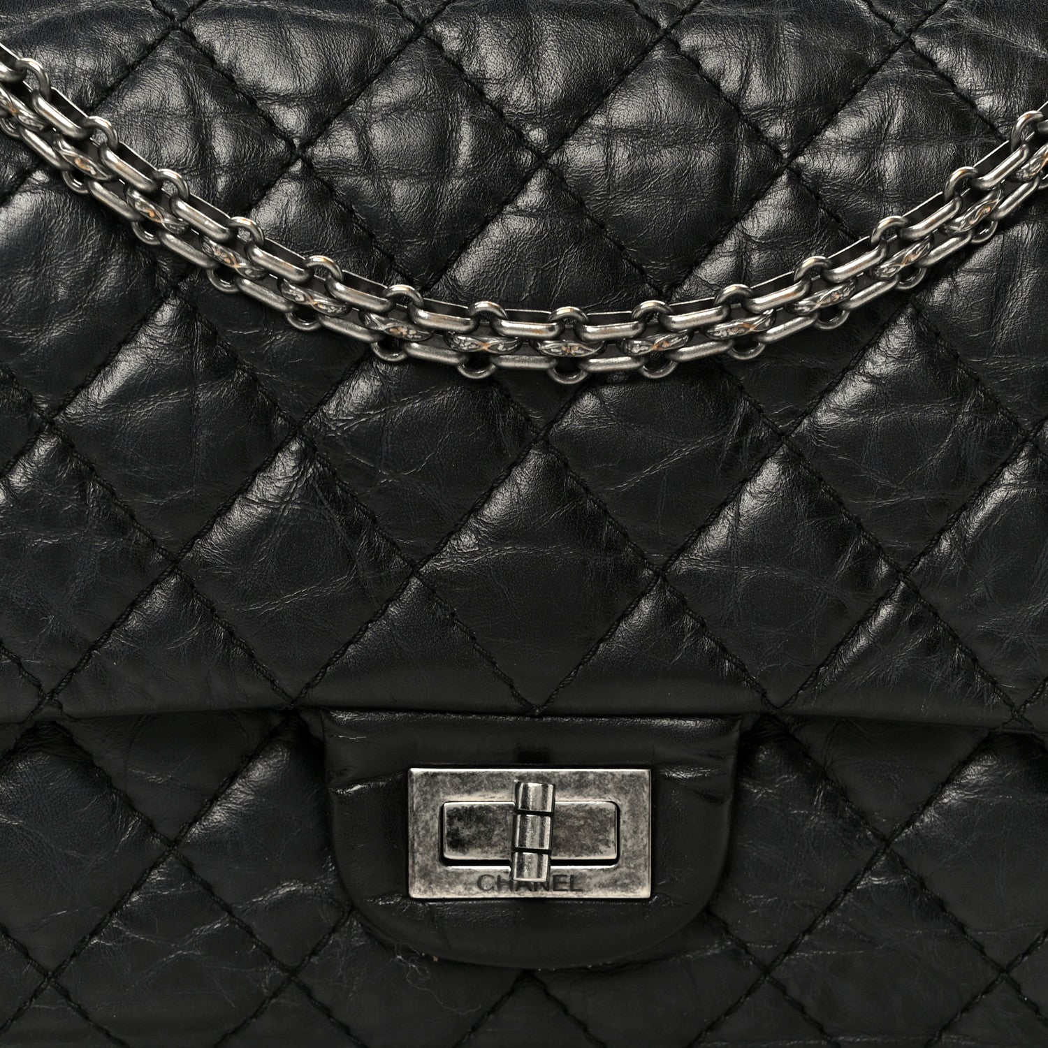 Chanel Aged Calfskin Quilted 2.55 Reissue 225 Flap Black 8 of 10