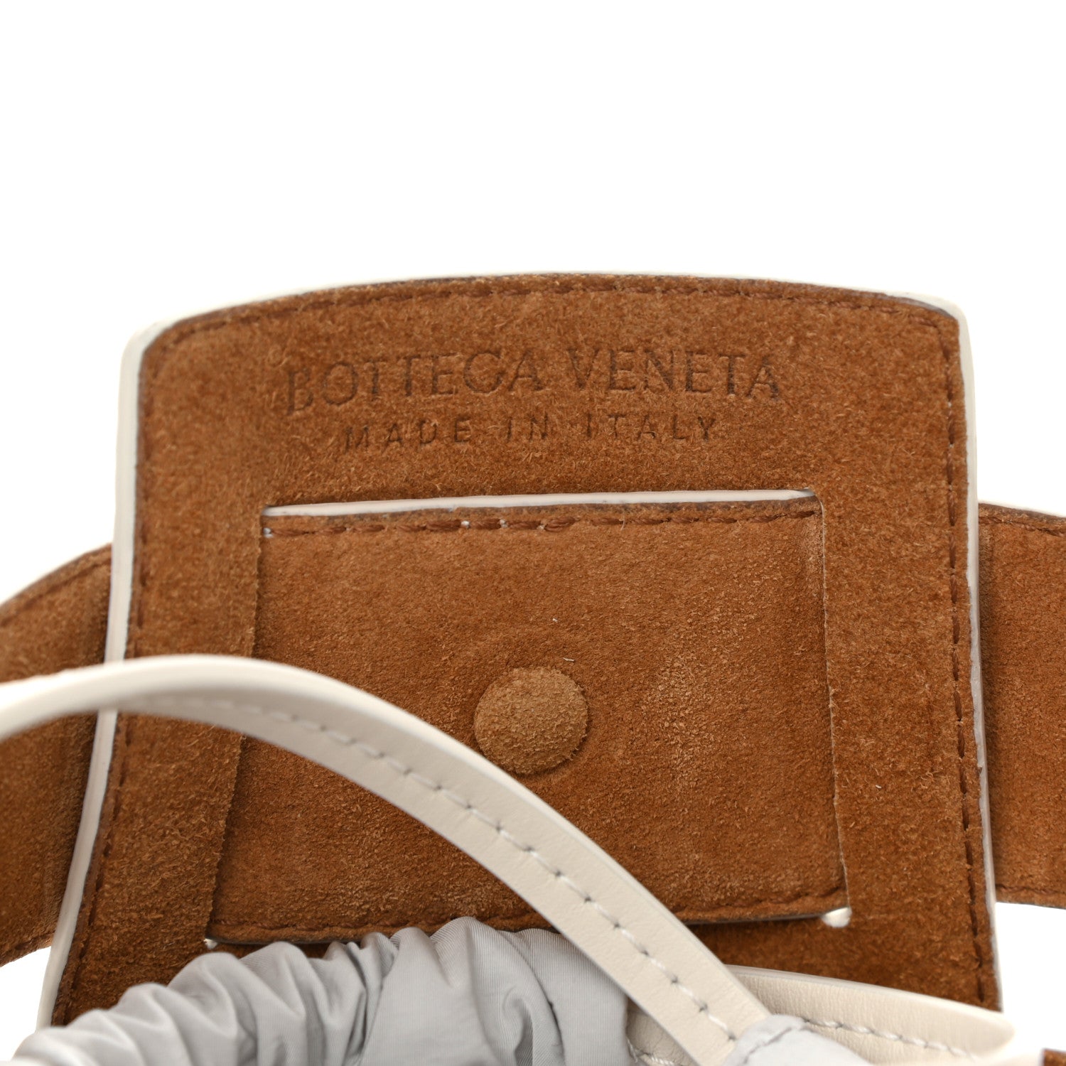 Bottega Veneta French Calfskin Shell Bag White Frost 7 of 13