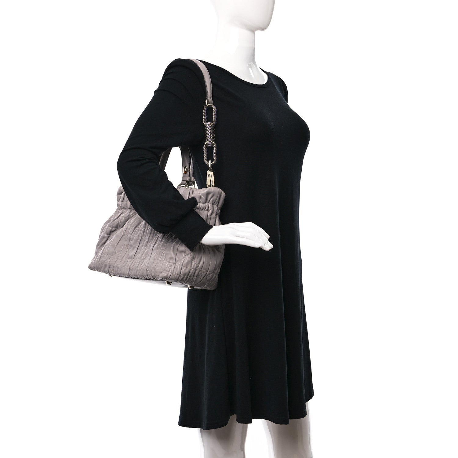 Christian Dior Gaufre Lambskin Cannage Delices Tote Grey 2 of 10