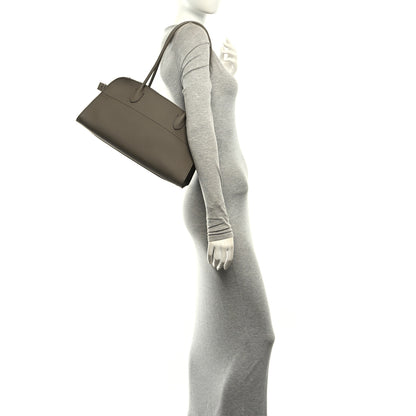 The Row Matte Grained Calfskin Margaux Shoulder 12  Dark Taupe 2 of 9